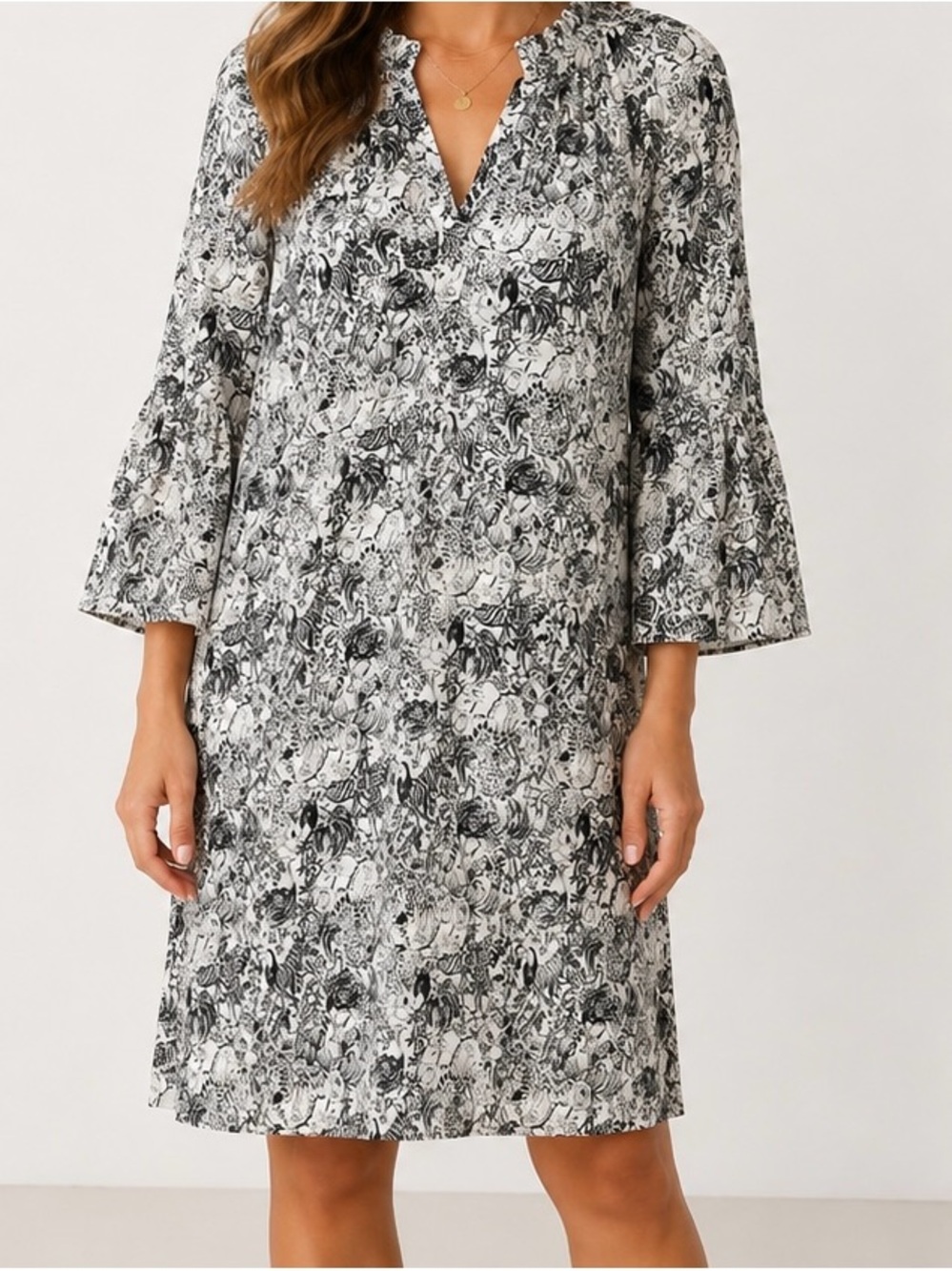 Lilly Pulitzer Black & White Floral Mini Dress